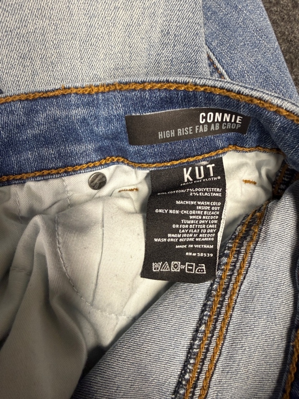 Kut from the Kloth Light Wash Distressed Ankle Jeans - Picture 6 of 6